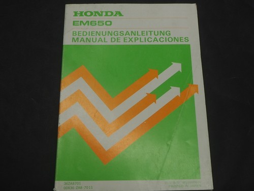 Honda generator em650 manuel - honda,